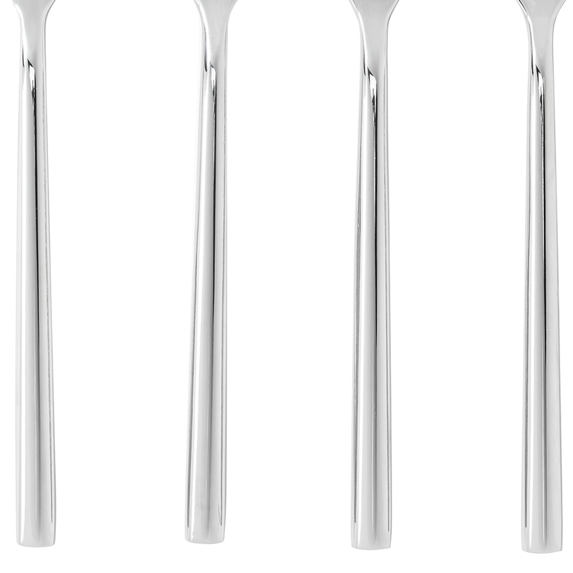 4 Kuchengabeln aus Edelstahl silber