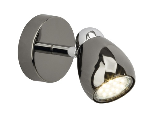 LED wandspot 3W 250 lm 3000K Ø 8 cm chroom/zwart
