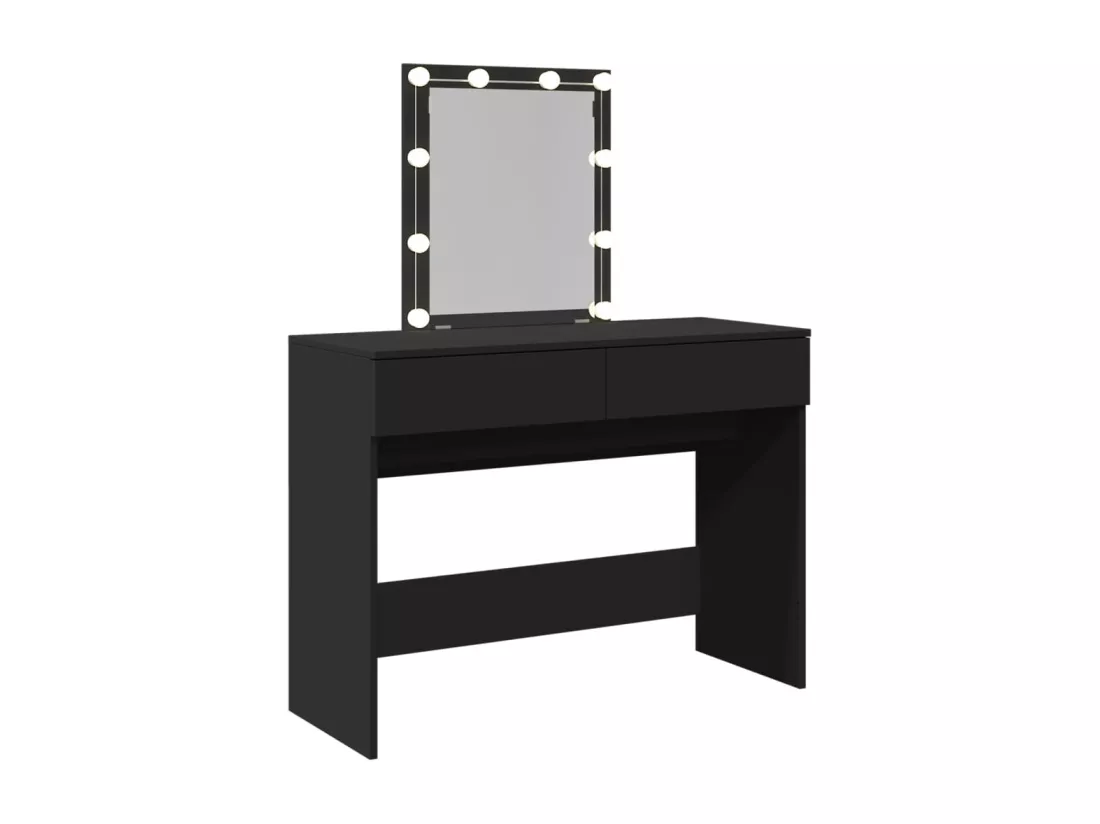Coiffeuse avec LED noir 100x40x130 cm
