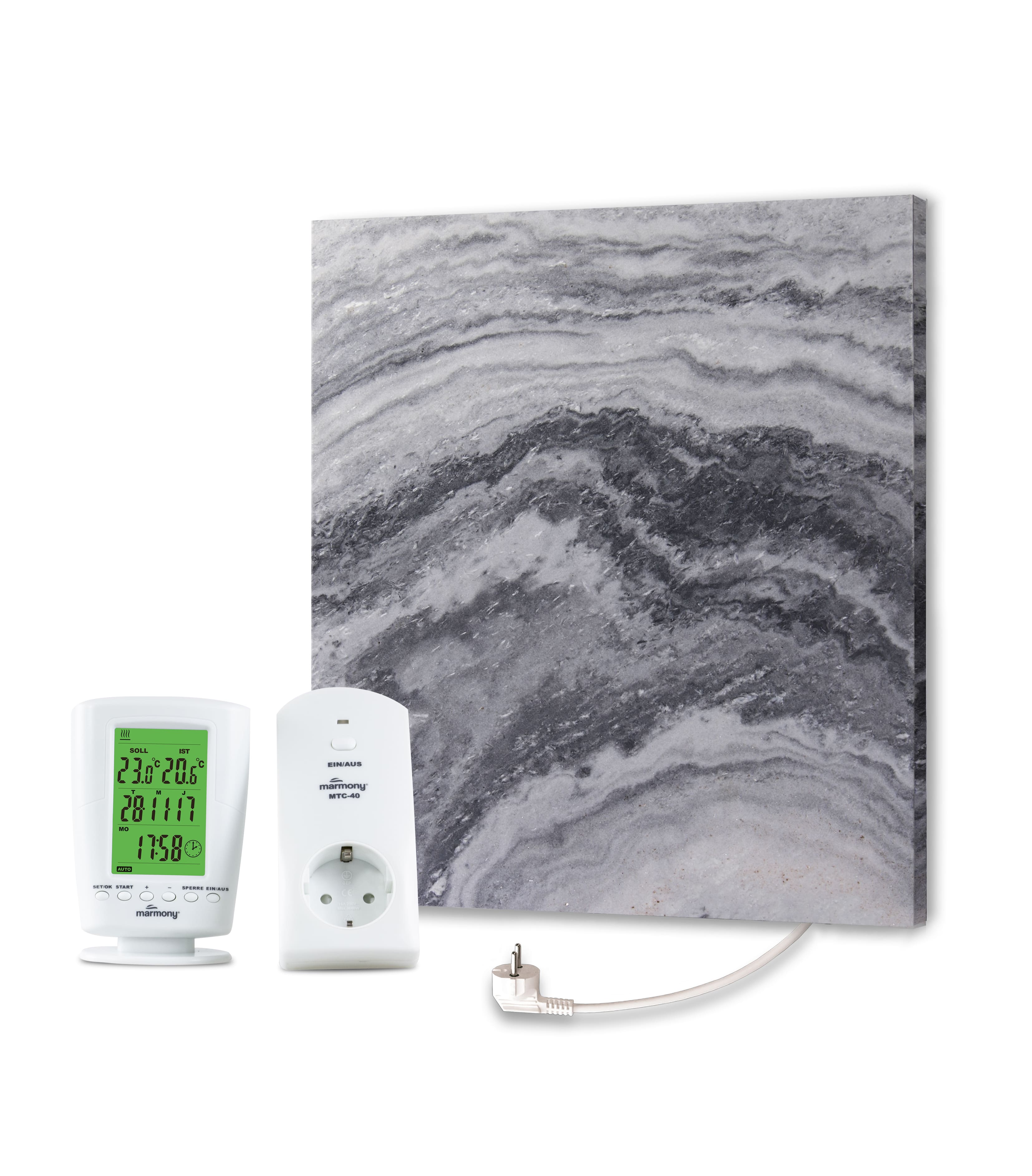 Marmony 500W Infrarot-Heizung Naturstein Carrara