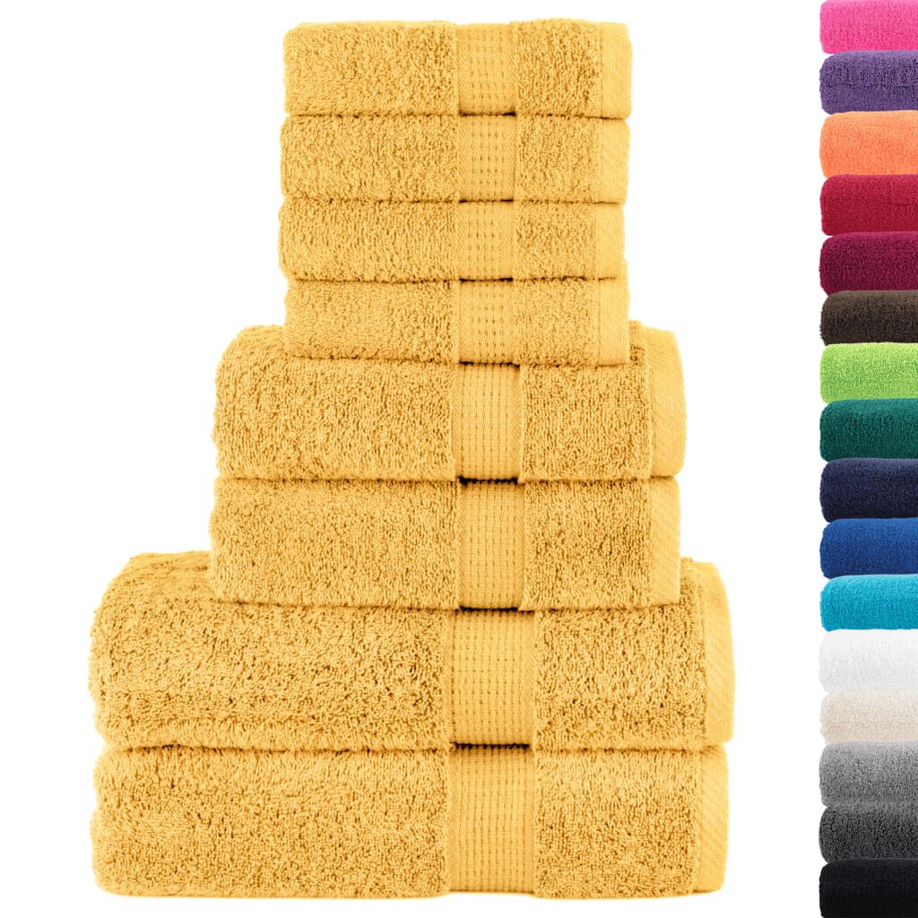 vidaXL 8-delige Premium Handdoekenset SOLUND Goud 600 g/cm²