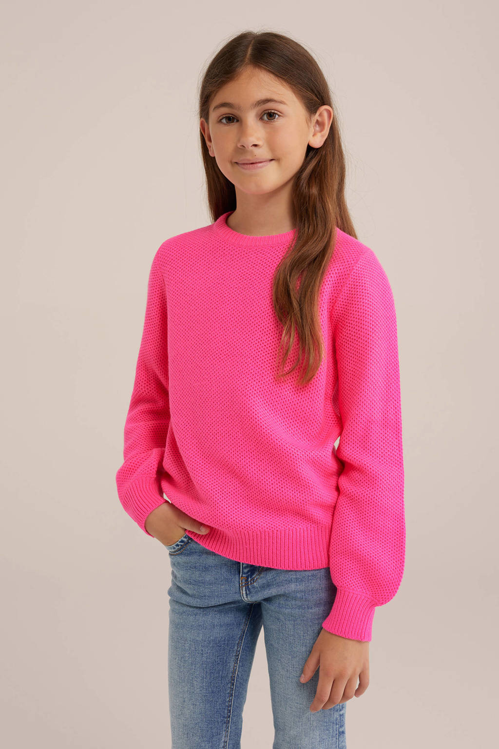 WE Fashion gebreide trui roze