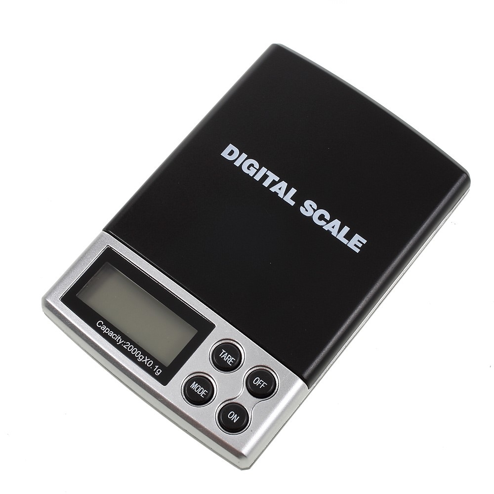 Digitale Feinwaage Taschenwaage 2000g auf 0.1g genau   Kunstleder Etui