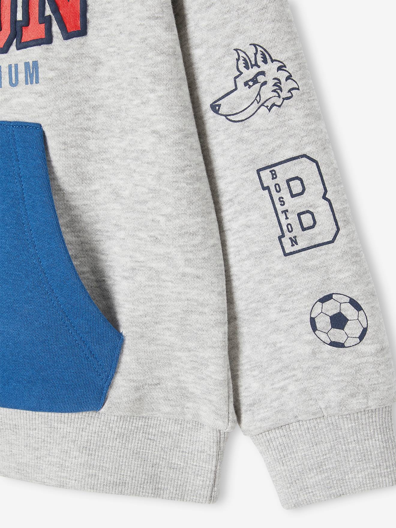 Moletom com capuz cinza mesclado da equipe Boston para meninos