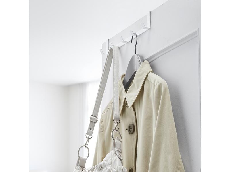 Yamazaki Türgarderobe Smart 5 Haken, Weiss Türgarderobe aus Metall