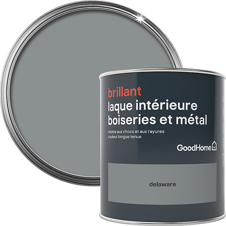 Laque boiseries et métal GoodHome Delaware Brillant 0,75L