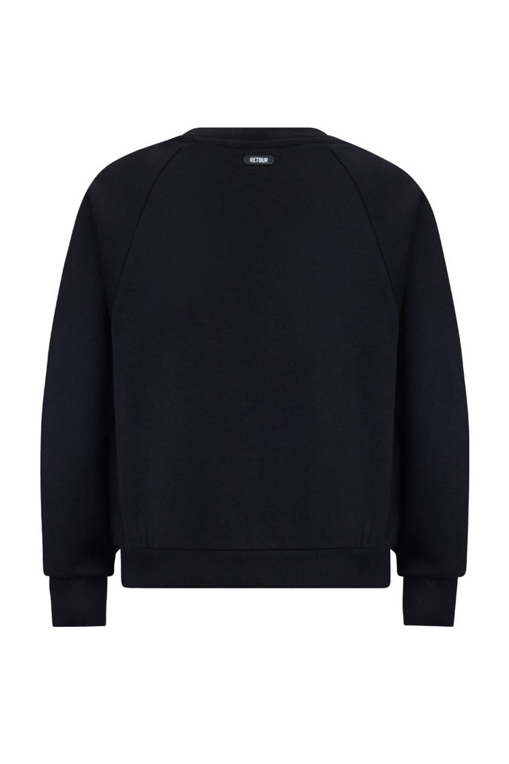 Retour Jeans sweater Bouarfa met printopdruk zwart