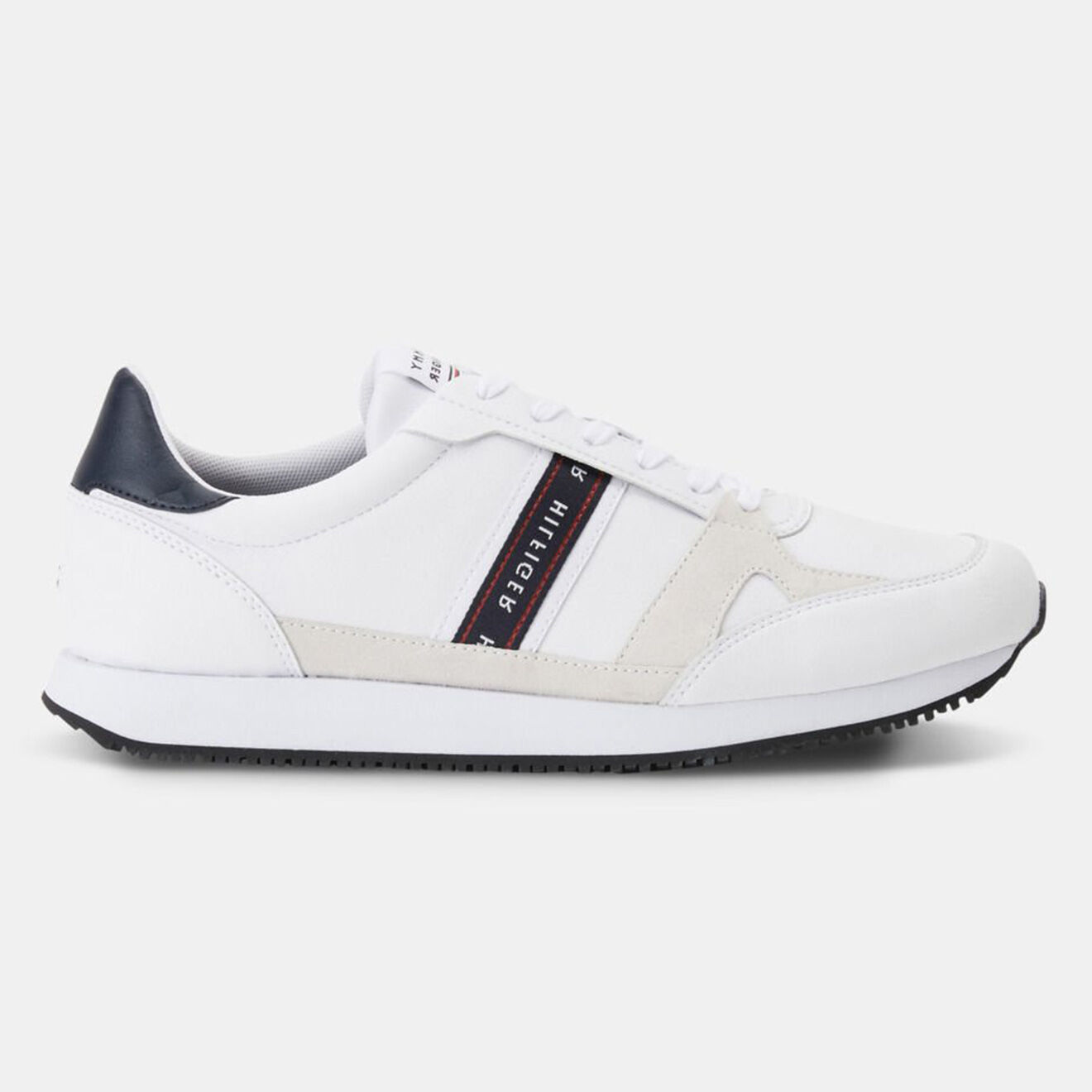 Tommy Hilfiger Baskets running en Cuir Stripe blanc/bleu