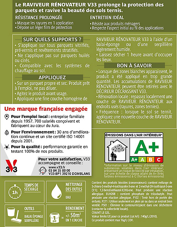 Parquets et stratifiés incolore mat V33 1L