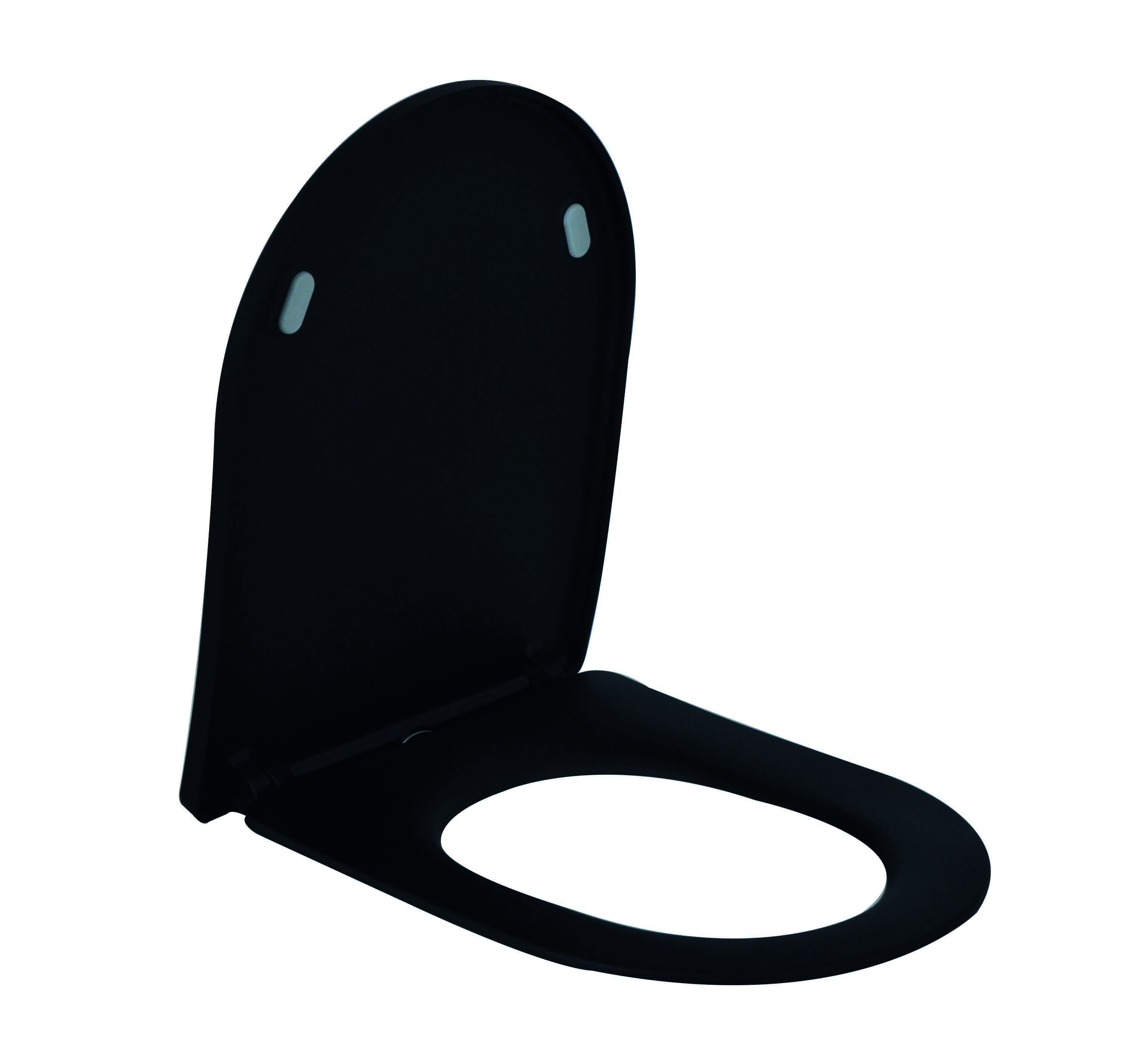 Mueller Afesta dunne soft-close toiletzitting mat zwart