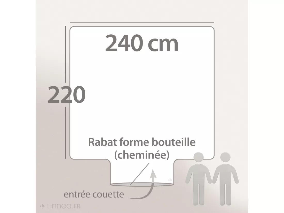 Housse de couette 240x220 cm satin de coton BOTANIC bleu Nuit