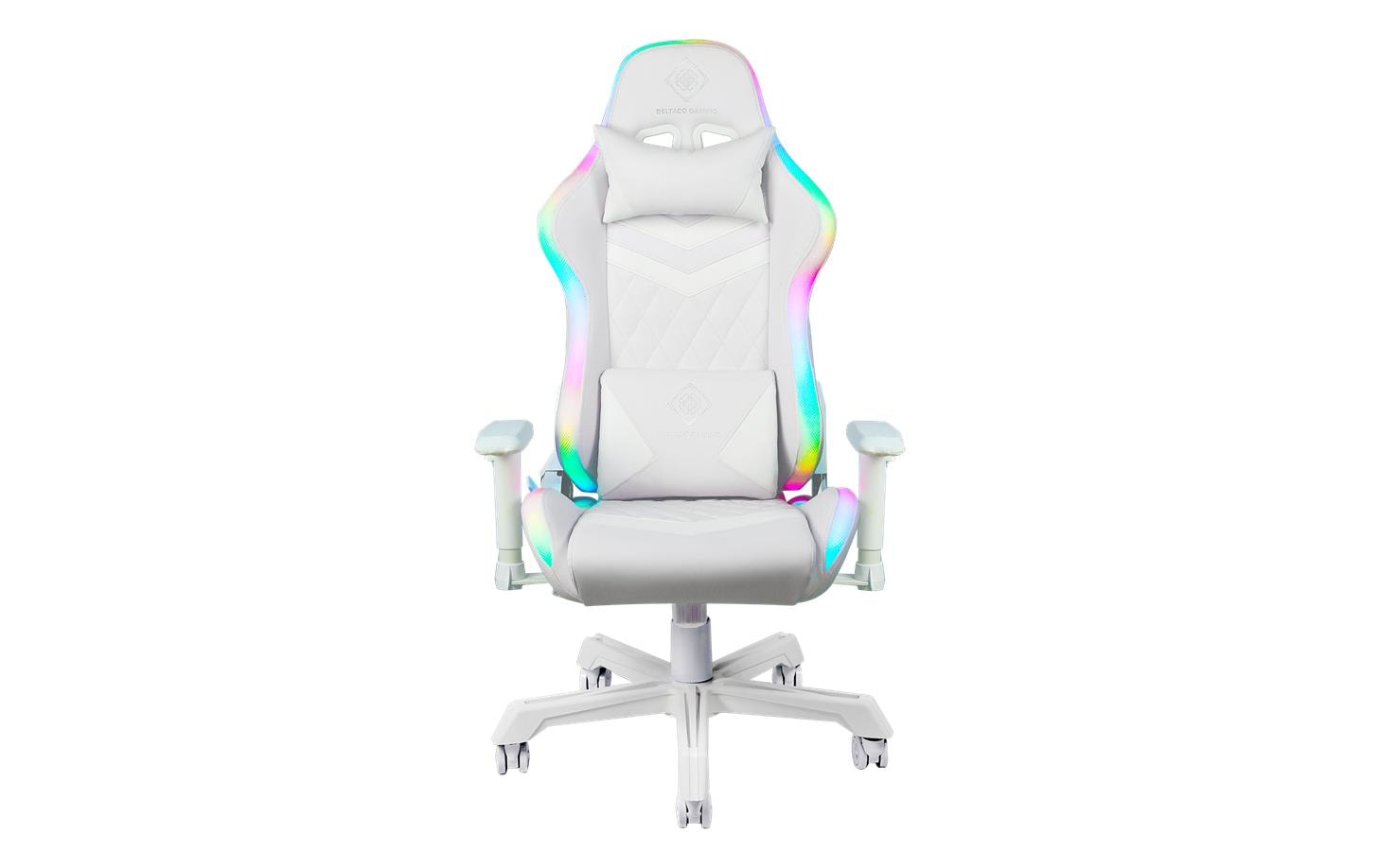 Gaming-Stuhl WCH90 Weiss<br>Gaming-Computerstuhl mit einstellbarer RGB-Beleuchtung und 120 kg Belastbarkeit