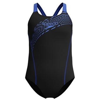 Speedo Girls Medley Logo Medalist Badeanzug Cobalt Pop Kinder