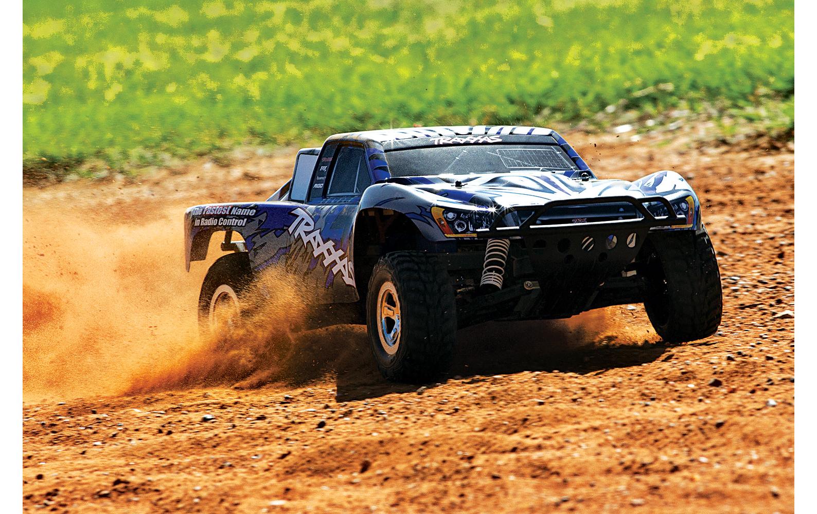 Short Course Truck Slash 2WD Blau, ARTR, 1:10<br>Short-Course Truck im Massstab 1:10 mit Heckantrieb