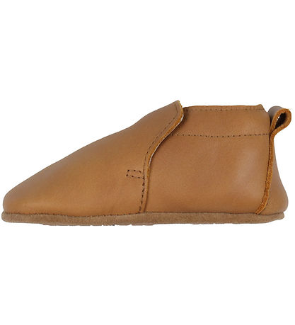 Melton Leder-Krabbelschuhe - Kognac