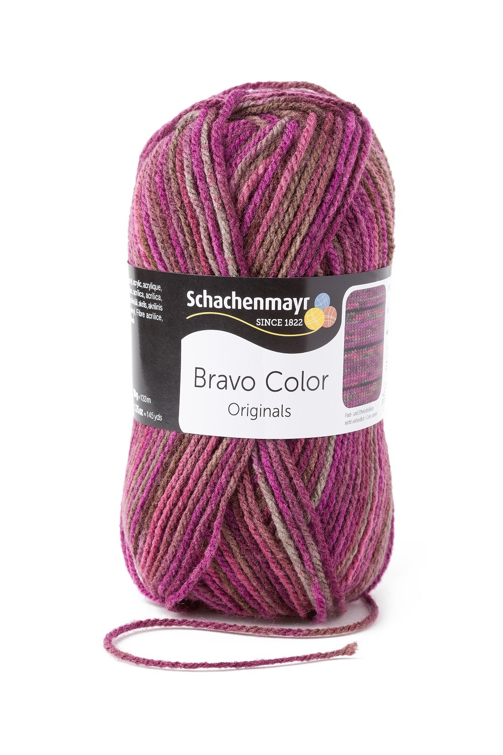 Handstrickgarn BRAVO COLOR - beere color - 50g