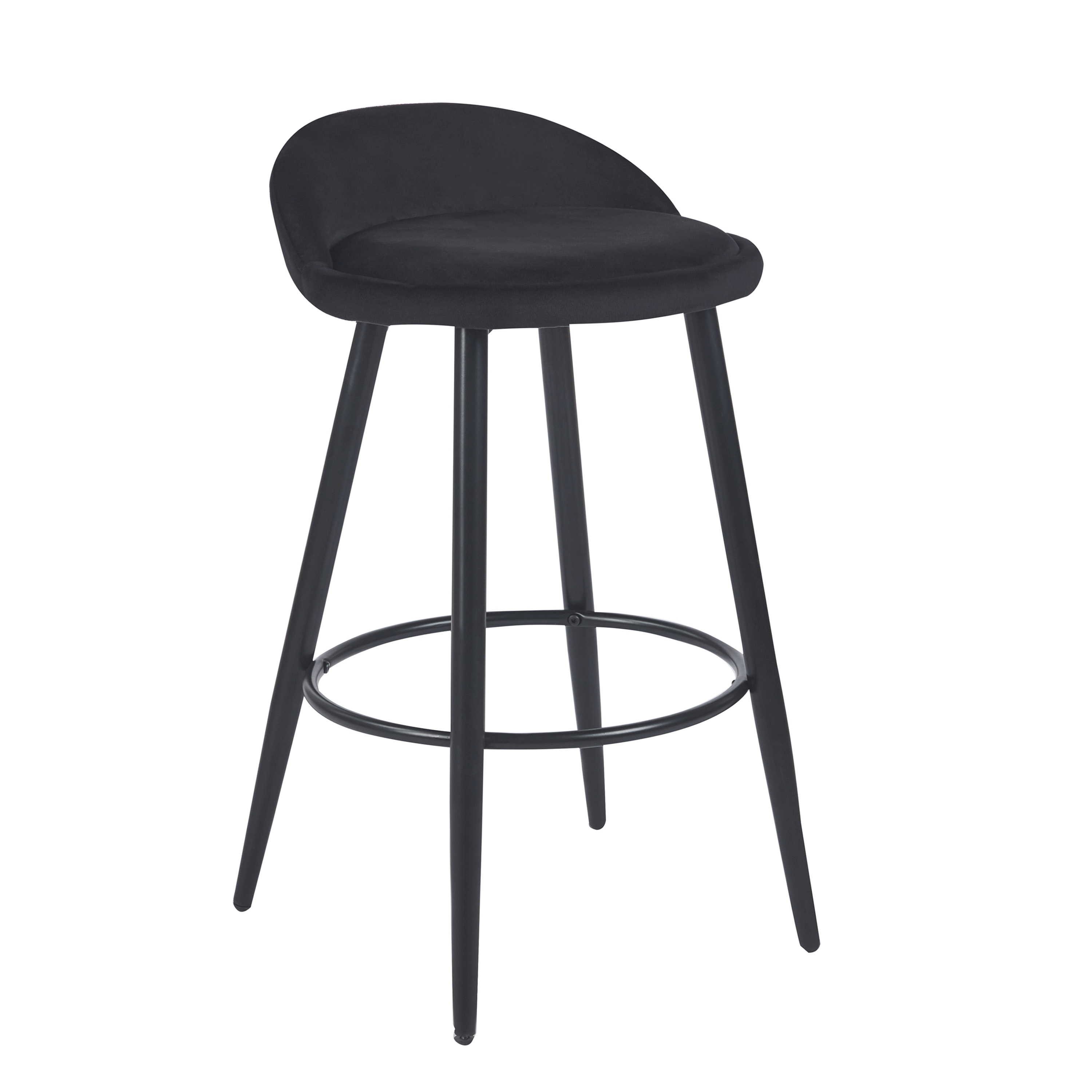 Barhocker Samt ROMY 2er Set schwarz