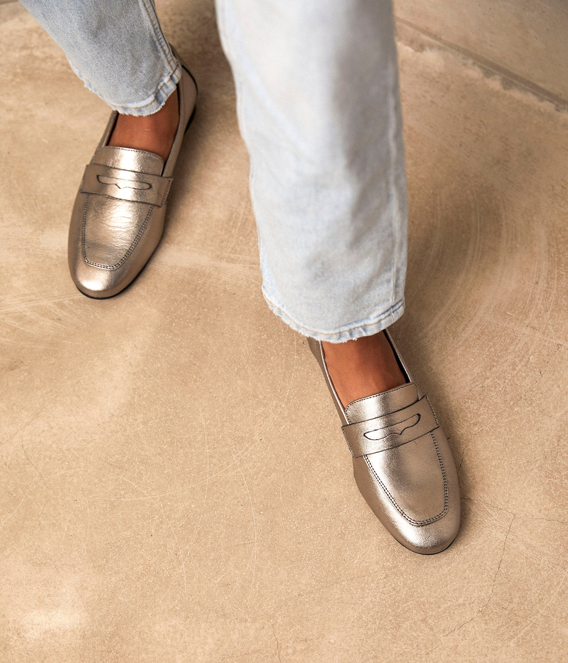 Mocassins cuir étain Jackie