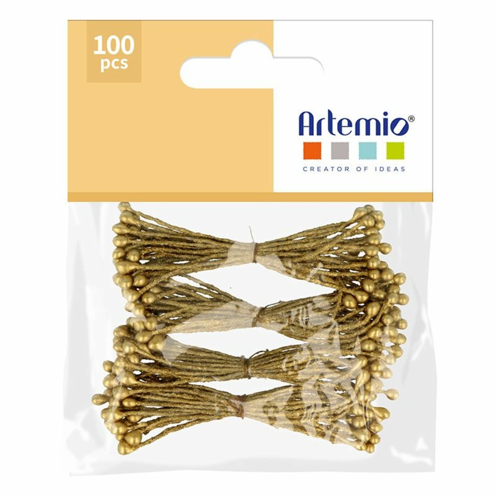 100 étamines dorées 6 cm