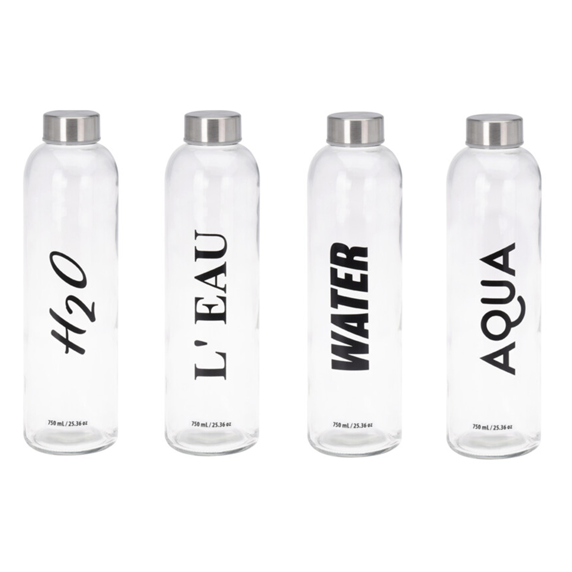 Trinkflasche - sortiert - Glas - 750 ml
