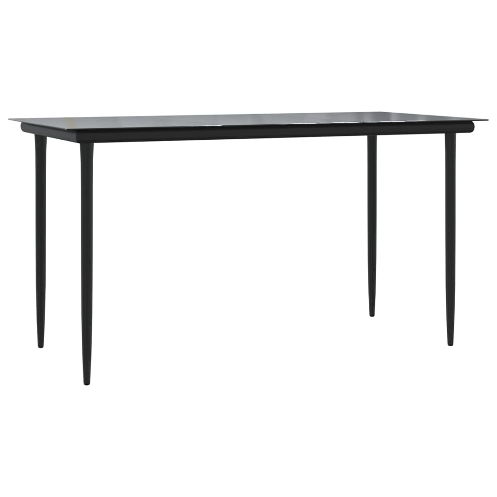 Mobilier à dîner de jardin et coussins 5 pièces noir et gris