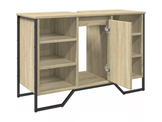 Armoire lavabo de salle de bain chêne sonoma 91x35x60 cm