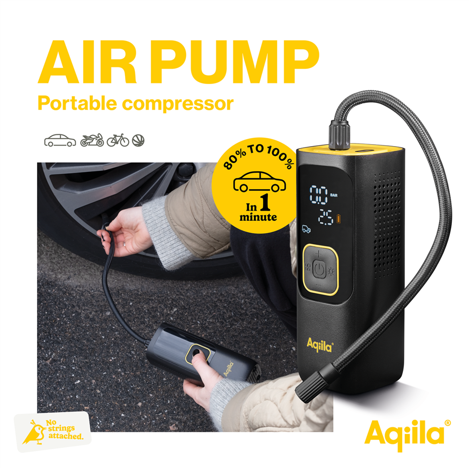 Aqiila - Airbird C7 - Luftpumpe, Bærbar kompressor