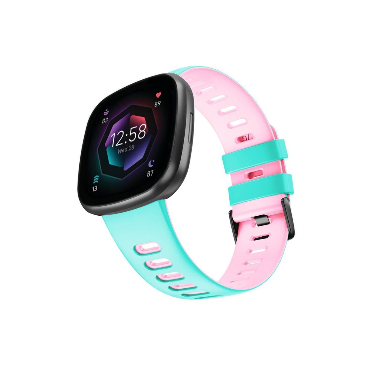 Twin Sport armbånd Fitbit Sense 2 - Mynte/rosa