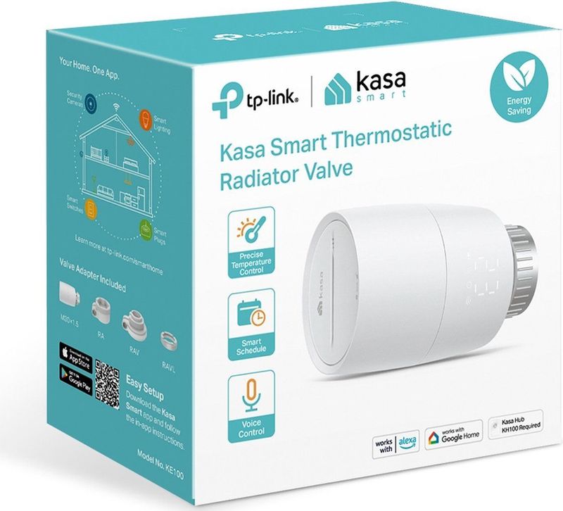 TP-Link - Kasa KE100 - Intelligente Thermostaatkop - Wit - Compatibel met Alexa en Google Assistant