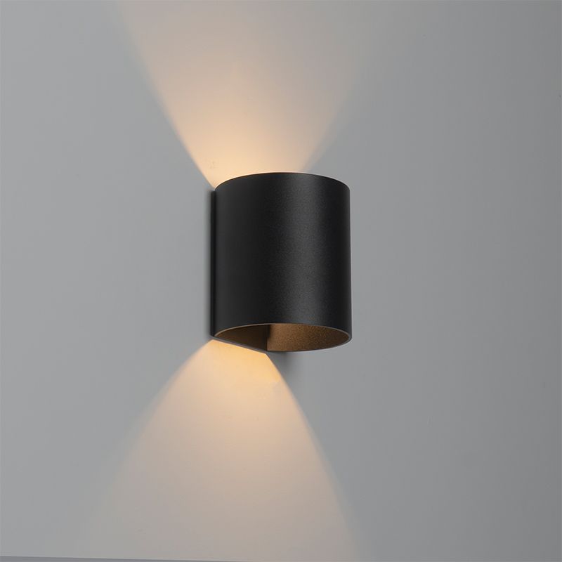 Moderne wandlamp zwart met lichteffect - Sabbio