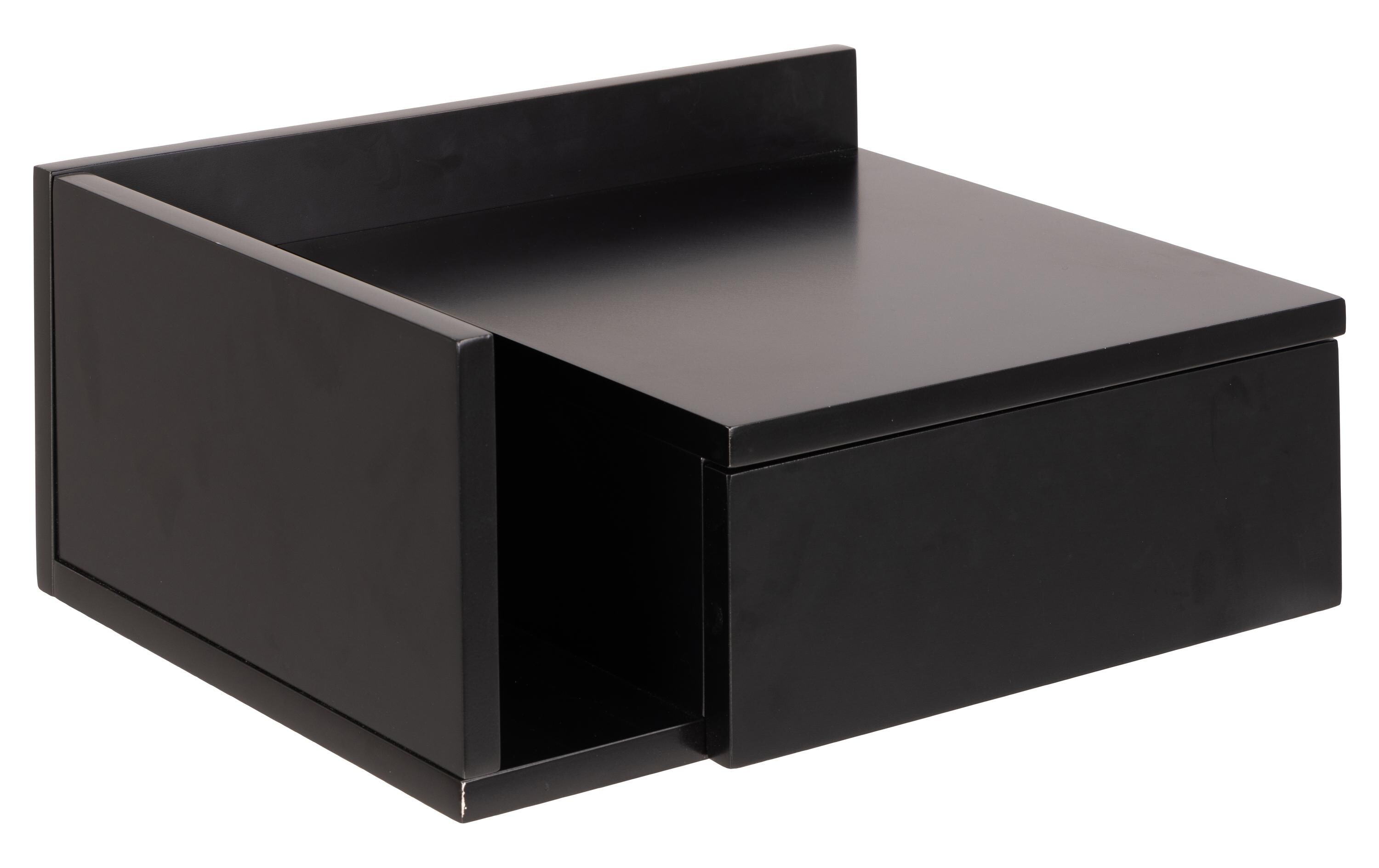 Nachttisch Ashlan 40 cm x 16.5 cm, Schwarz glanzBeistelltisch