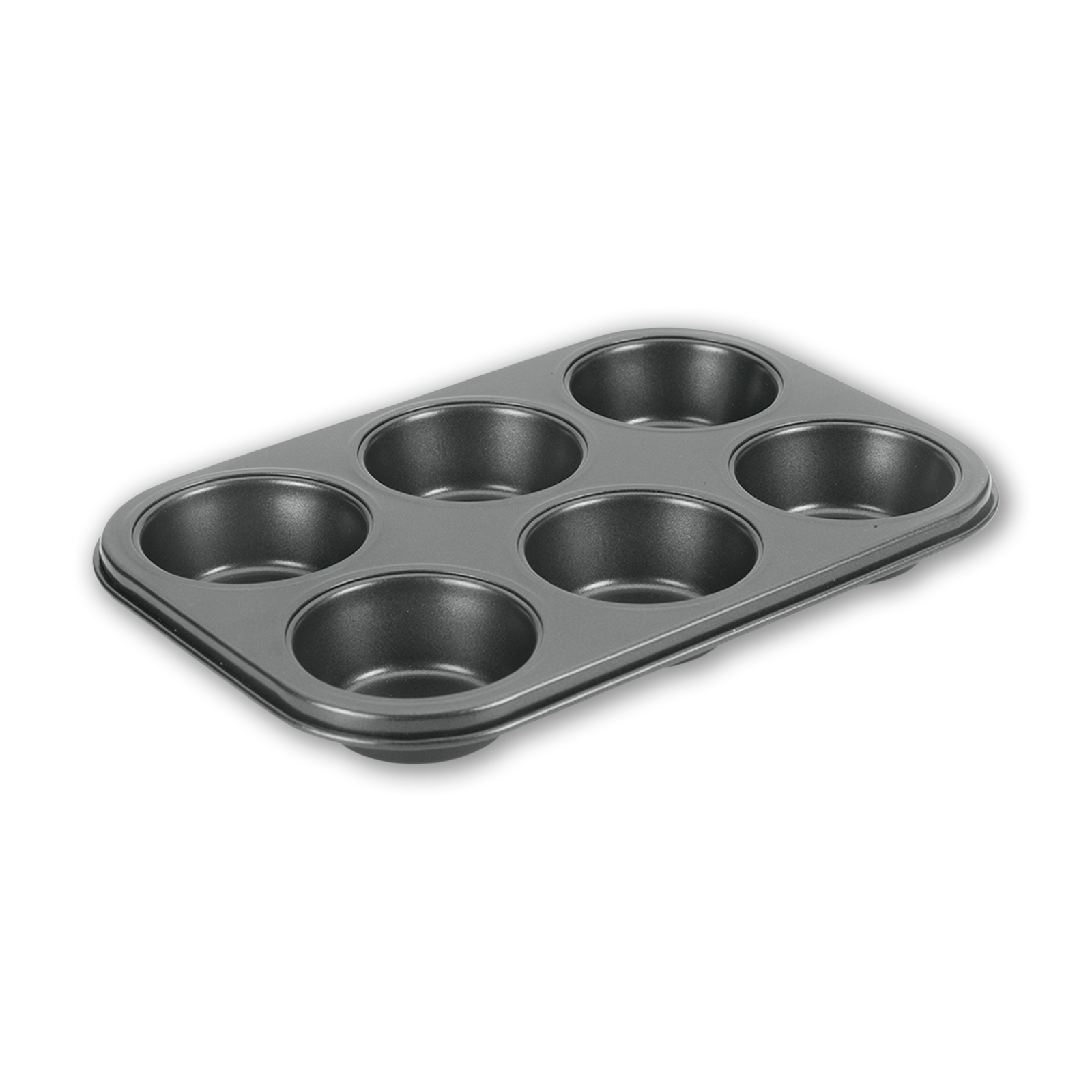 Muffinform - schwarz - Antihaft beschichtet - 6 Stück