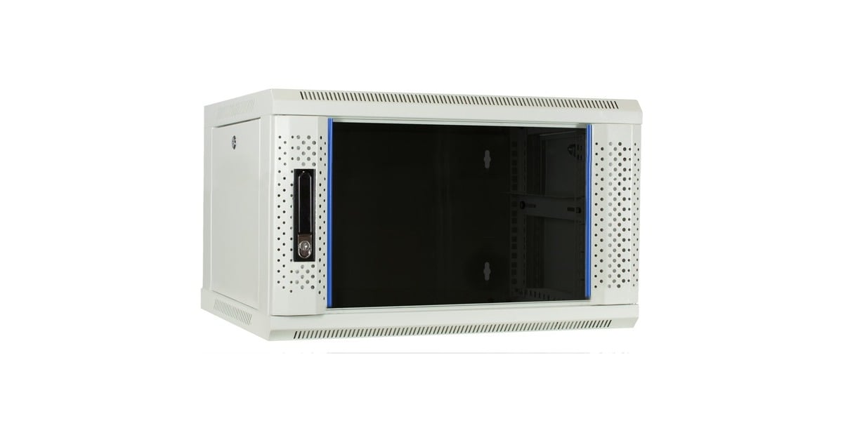DSI6U witte wandkast met glazen deur - DS6406W server rack  (Wit, 600 x 450 x 368mm)