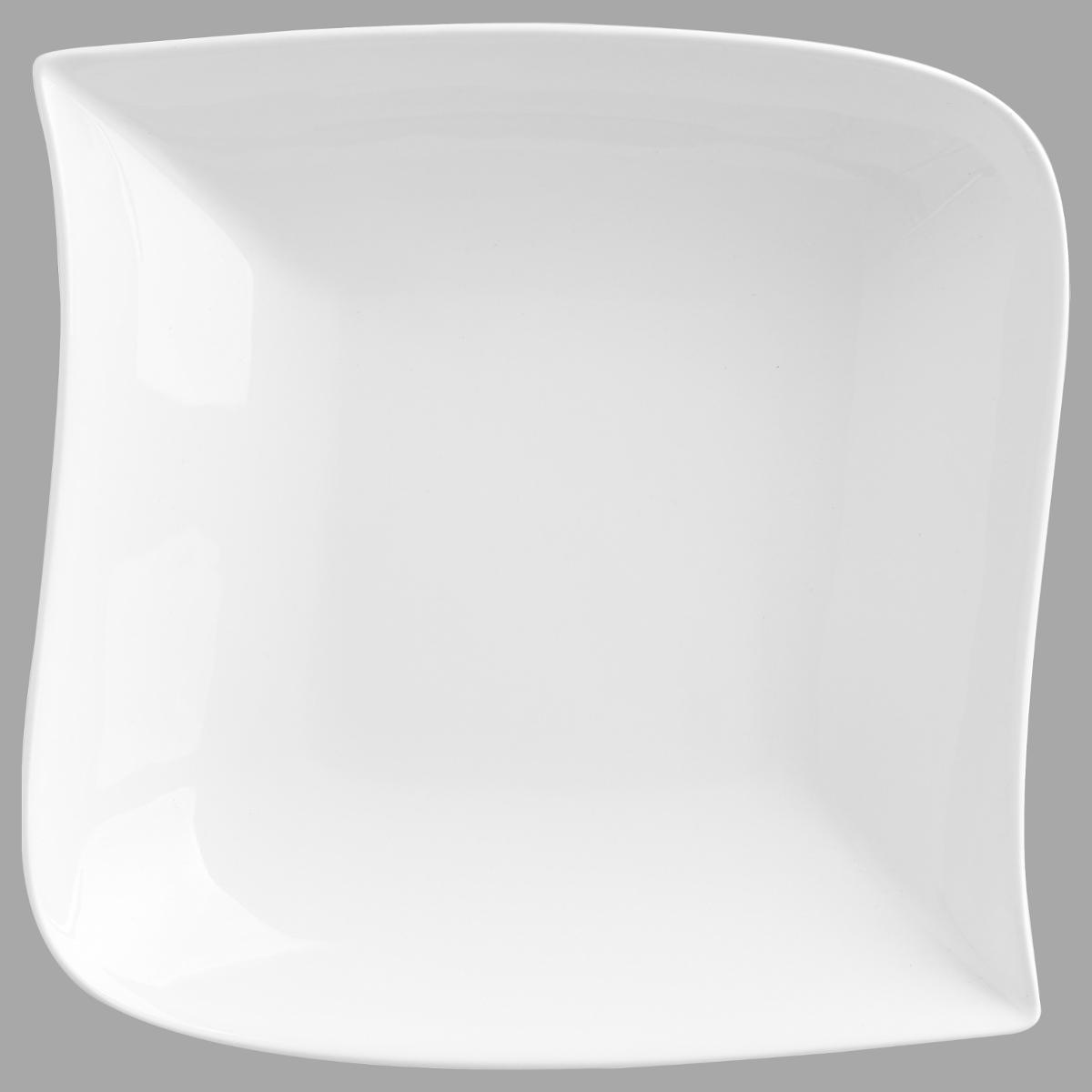 ASSIETTE CREUSE CARRE VAGUE BLANC