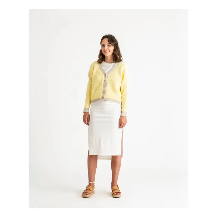 Matona Cardigan Color Block Coton Bio | Jaune
