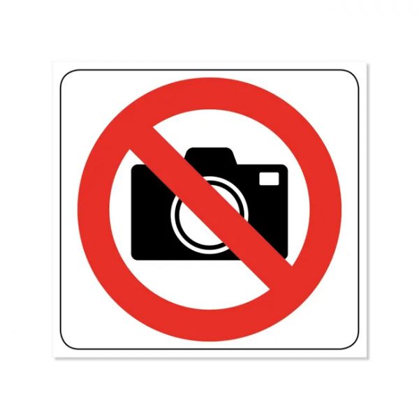 Placa Sinalética Autocolante em PP - Proibido Fotografar 10x10cm