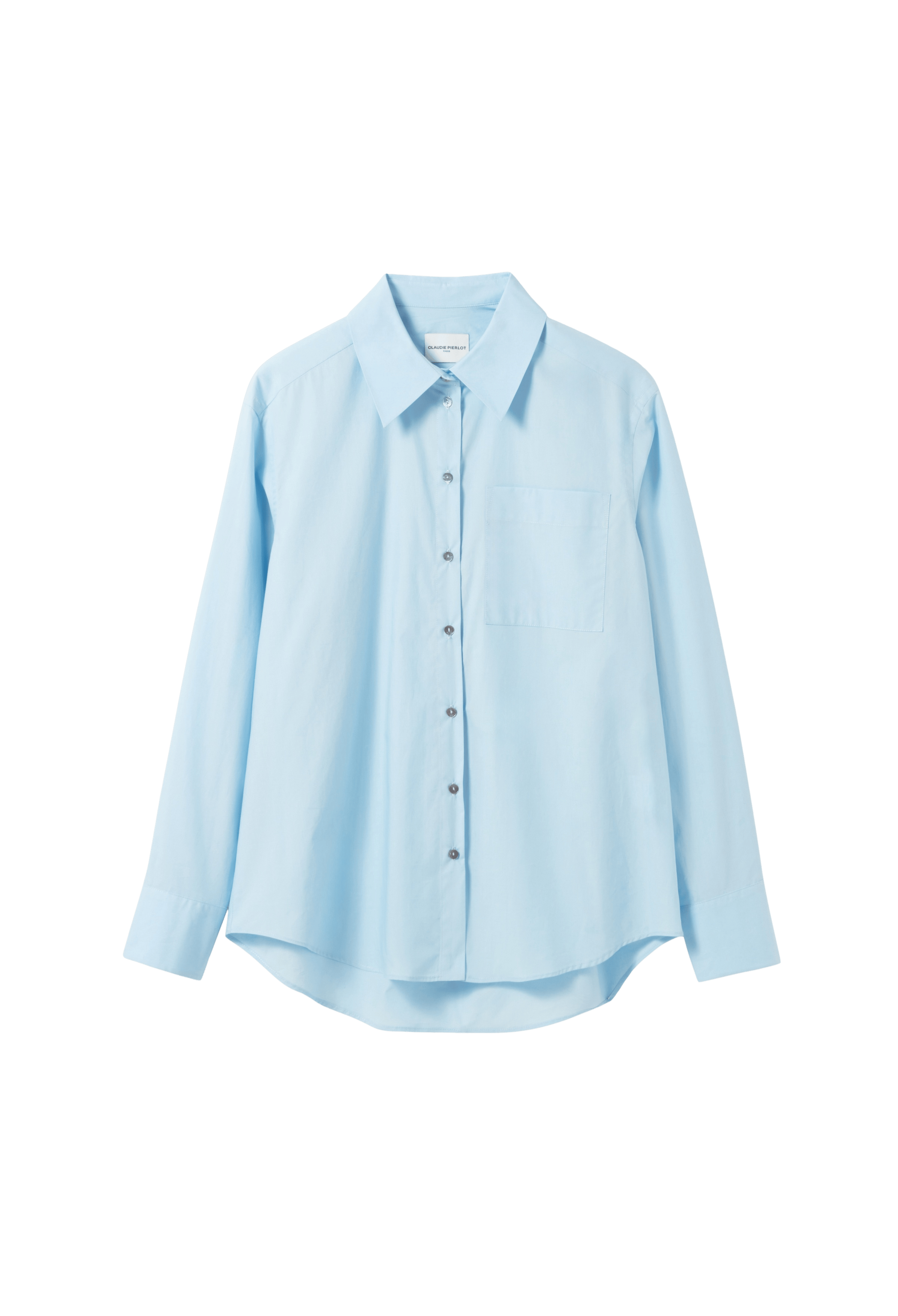 Chemise col classique en coton | Bleu