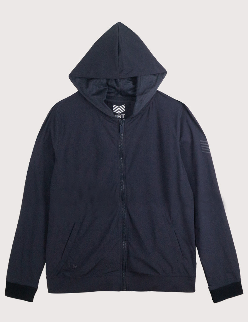 HBT BASICS KEATON HOOD ZIPPER BLEU MARINE