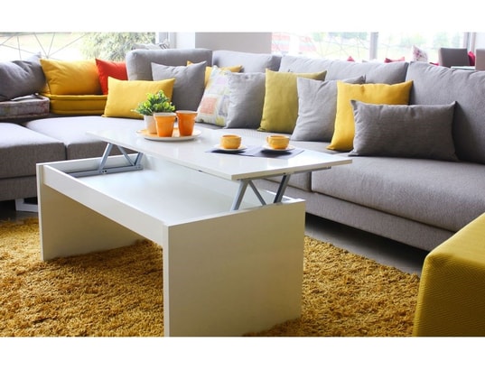 USINESTREET - Table basse tom à plateau relevable l102cm x h43/54cm - coul...