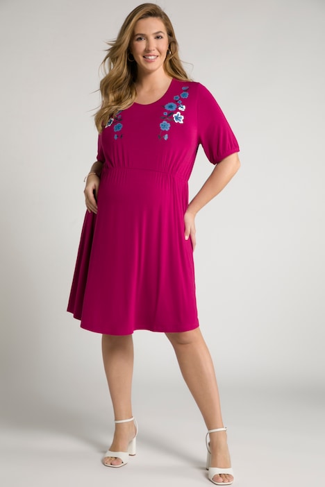 Bellieva-Kleid, Jersey, V-Ausschnitt, Halbarm, Quernaht