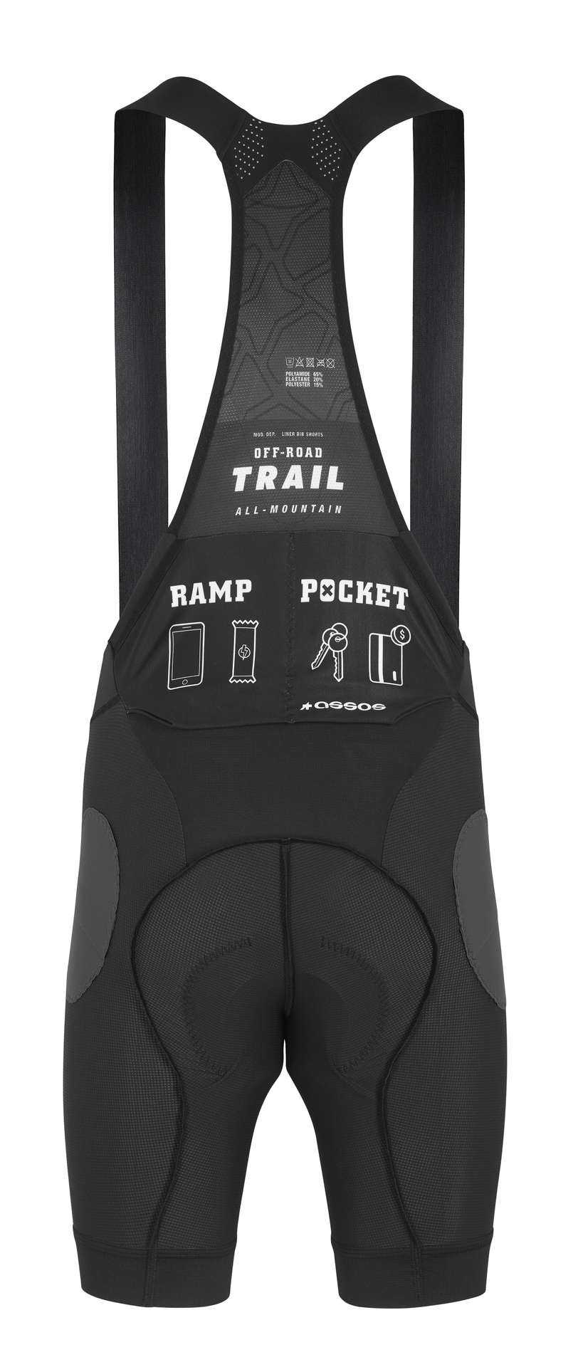 Assos Trail Liner MTB Fietsbroek Kort Zwart/Grijs Heren