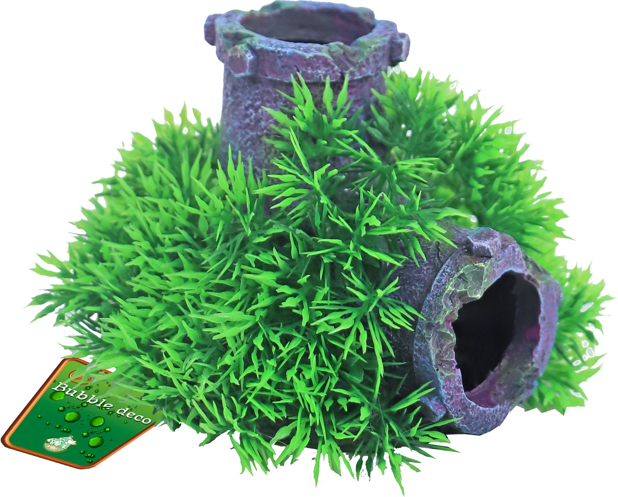 Gebr. de Boon Ornament Bubbel Green Moss Plant op Gezonken Buis met Uitstromer