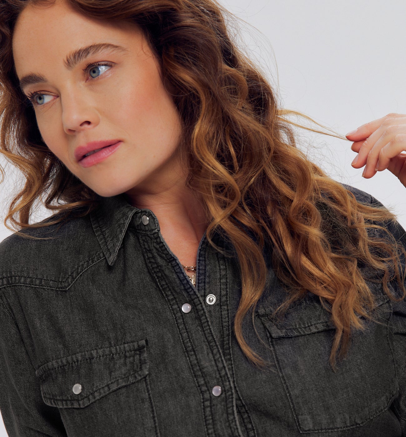 Chemise en jean Femme - Jeans gris