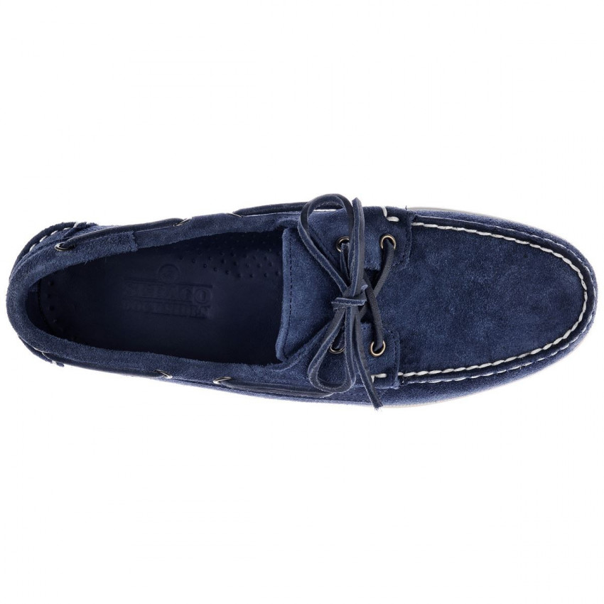 DOCKSIDES SUEDE Blue Navy-Chaussures bateau pour homme en suede marine Portland