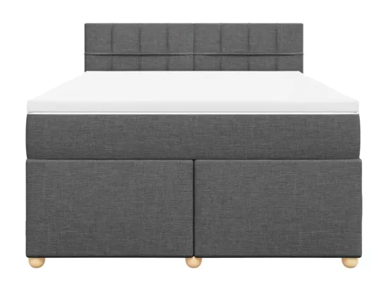 Sommier à lattes de lit avec matelas Gris foncé 140x190cm Tissu