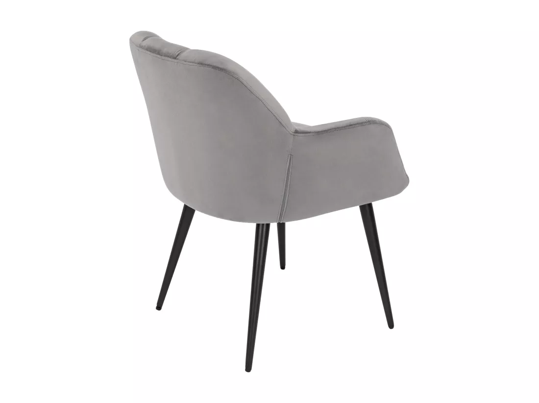 Lot de 2 chaises avec accoudoirs - Velours et métal - Gris - PEGA de Pascal MORABITO