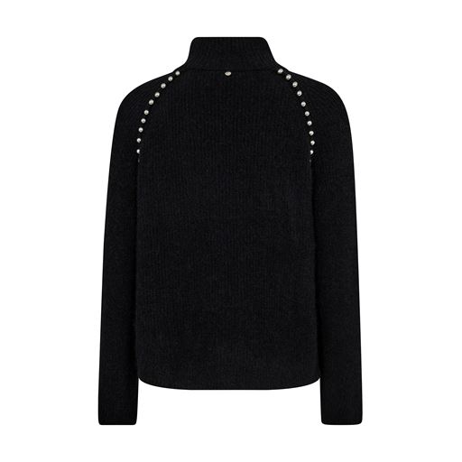 Mos Mosh Zora Bead Highneck Striktrøje, Black, XL