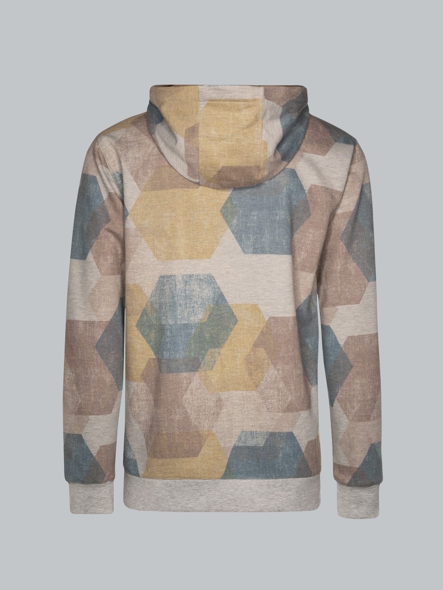Hoodie mit modischem Allover-Print Grau-melange