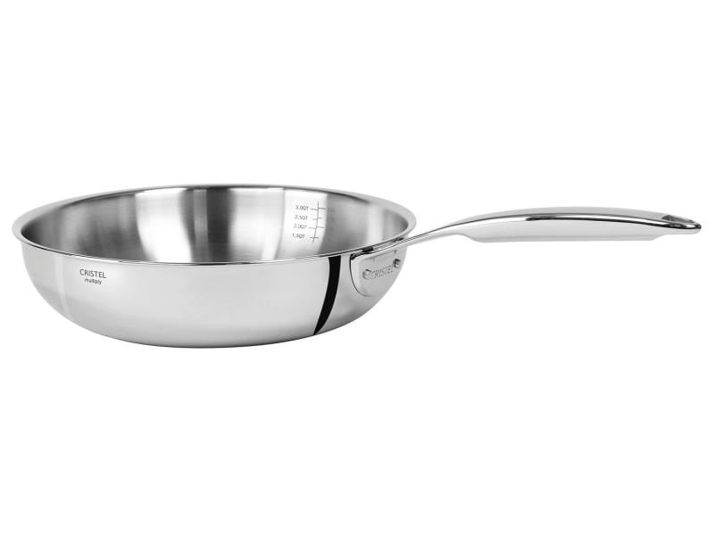 Cristel Bratpfanne Castel'Pro Fixe 28 cm Pfanne aus Edelstahl mit festem Griffstiel