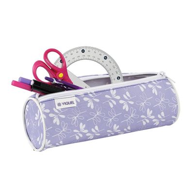 Trousse ronde Garden - 1 compartiment - violet - Viquel